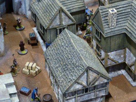 Dark Age skirmish in a town at Salute 2015