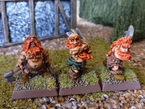 Three Dwarf berserkers with shaggy beards