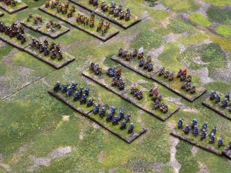 Close up view of 6mm cavalry stands