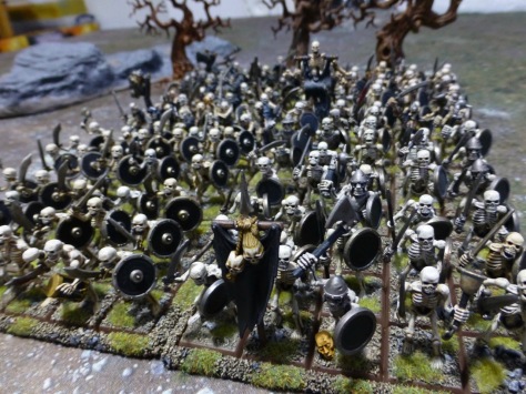 Skeleton warriors formed in deep ranks