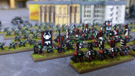 6mm scale Nobz, banner bearers, Runtherdz, Mekboyz, Painboyz and infantry